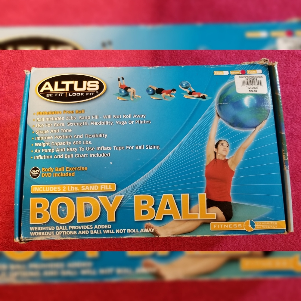 Altus 65cm Weighted Body Ball w/ Exercise DVD